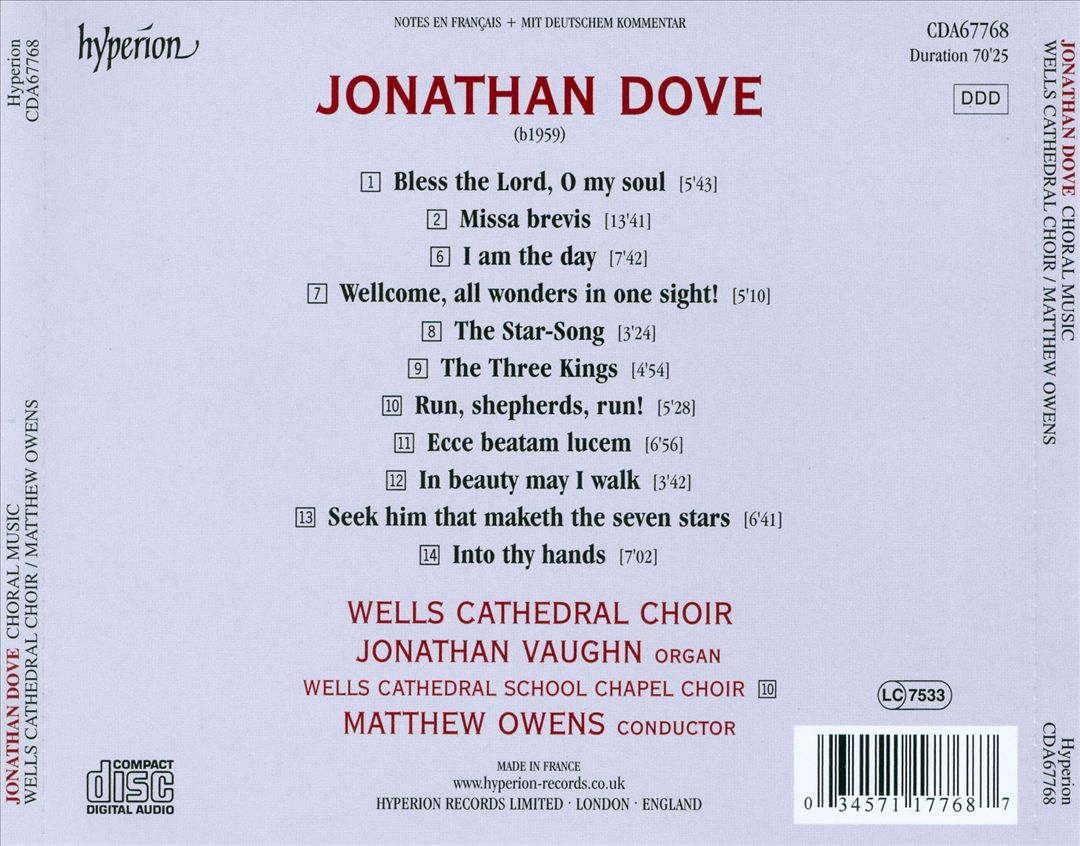 Choral Music by Jonathan Dove cover art