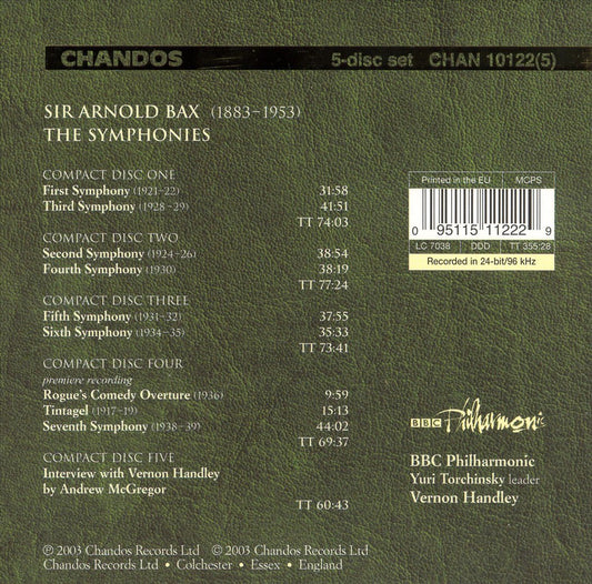 Bax: The Symphonies [Box Set] cover art