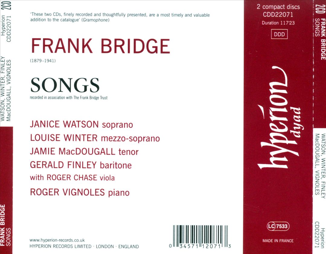 Songs of Frank Bridge cover art
