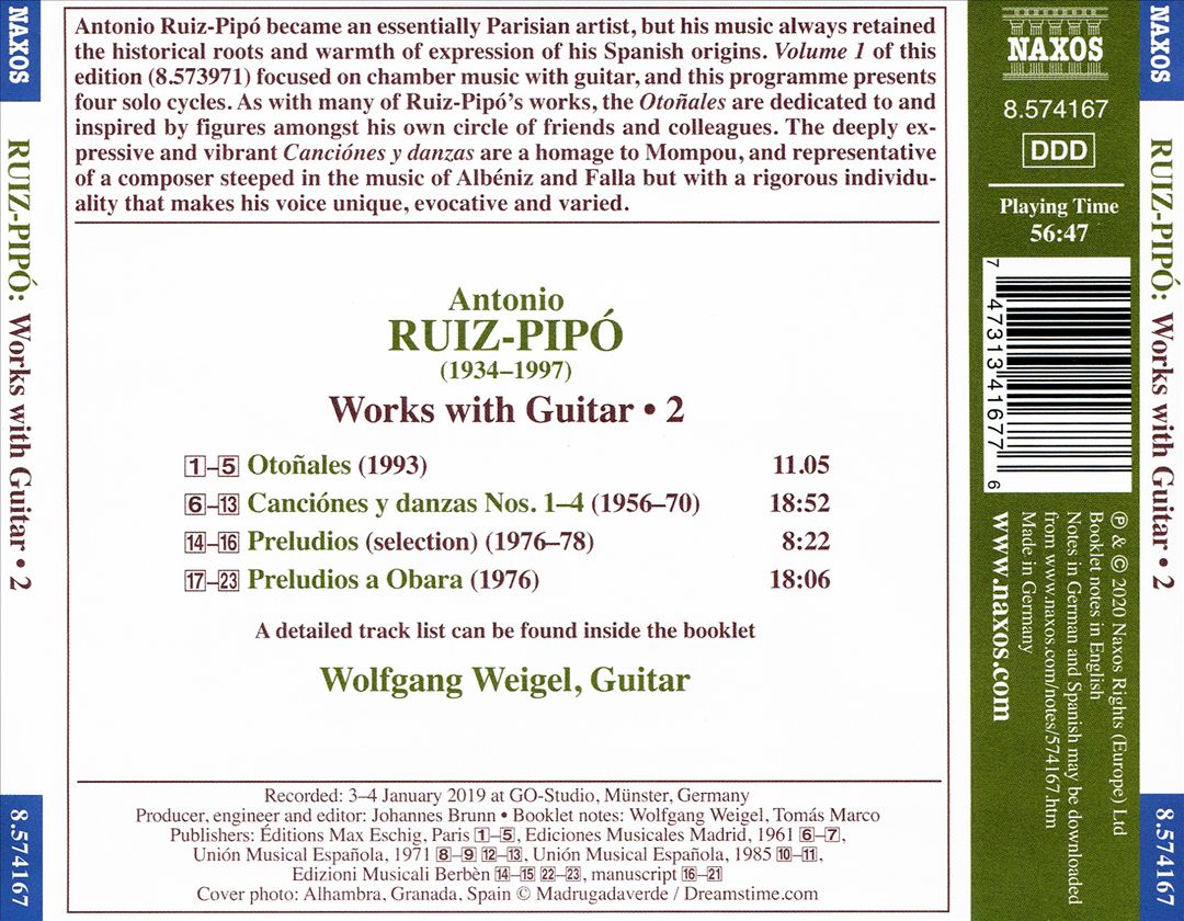 Ruiz-Pipó: Works vith Guitar, Vol. 2 cover art