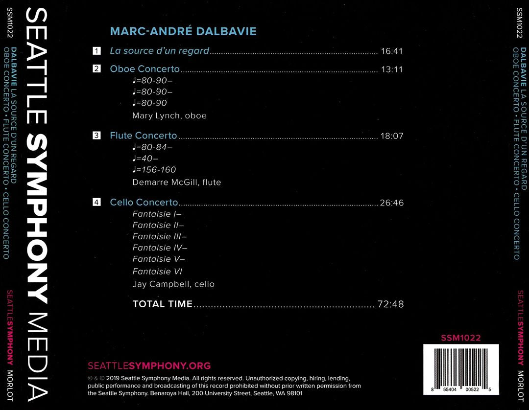Dalbavie: La Source d'un Regard; Oboe Concerto; Flute Concerto; Cello Concerto cover art