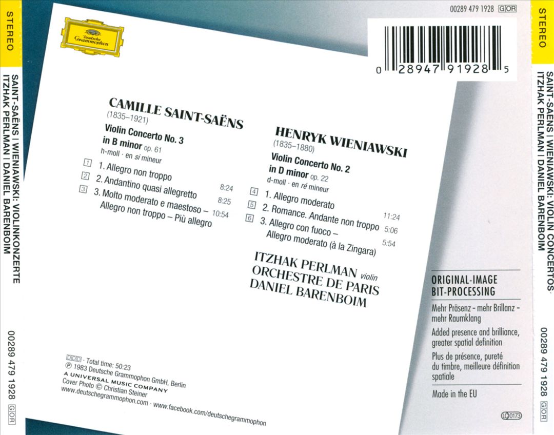 Saint-Saëns: Violin Concerto No. 3; Wieniawski: Violin Concerto No. 2 cover art