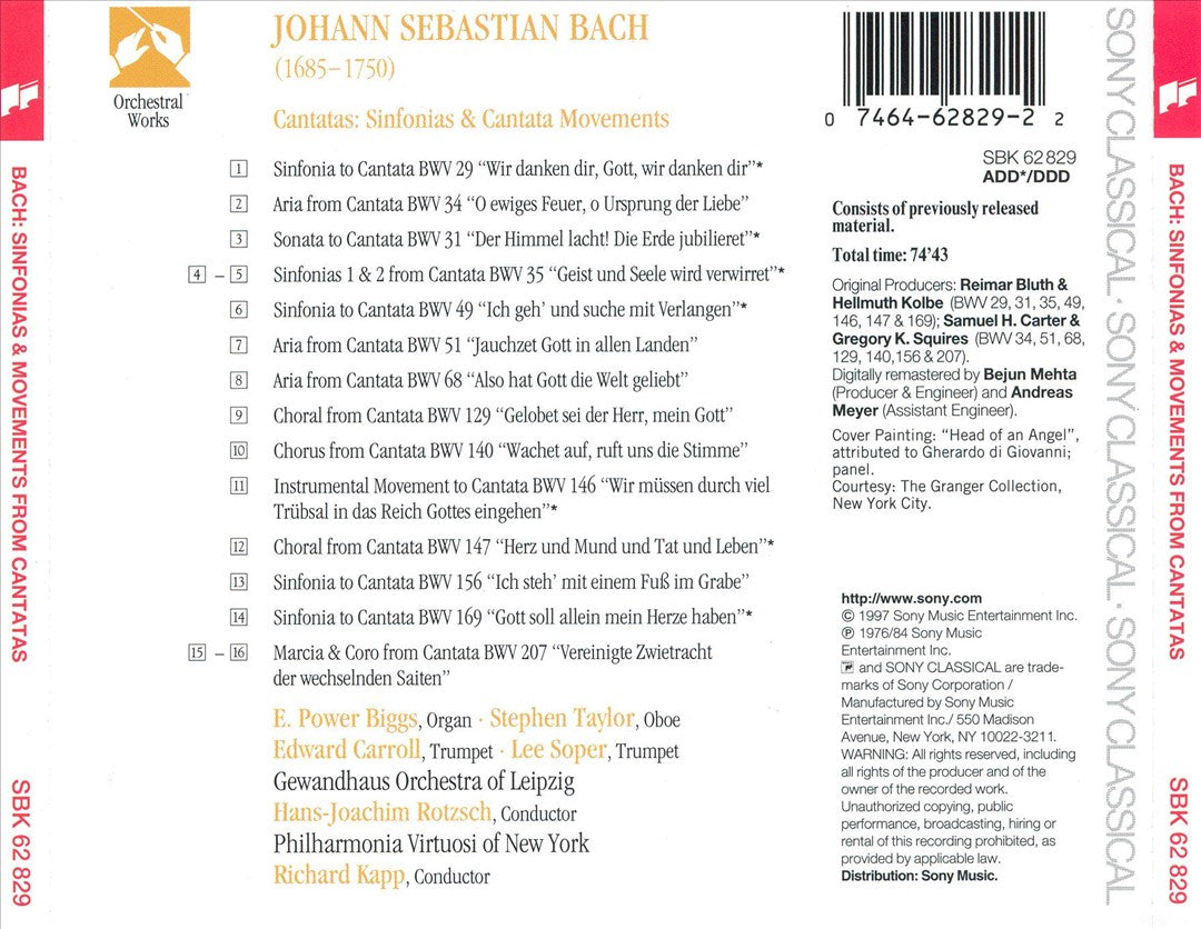 Bach: Sinfonias & Orchestral Movements from Cantatas cover art