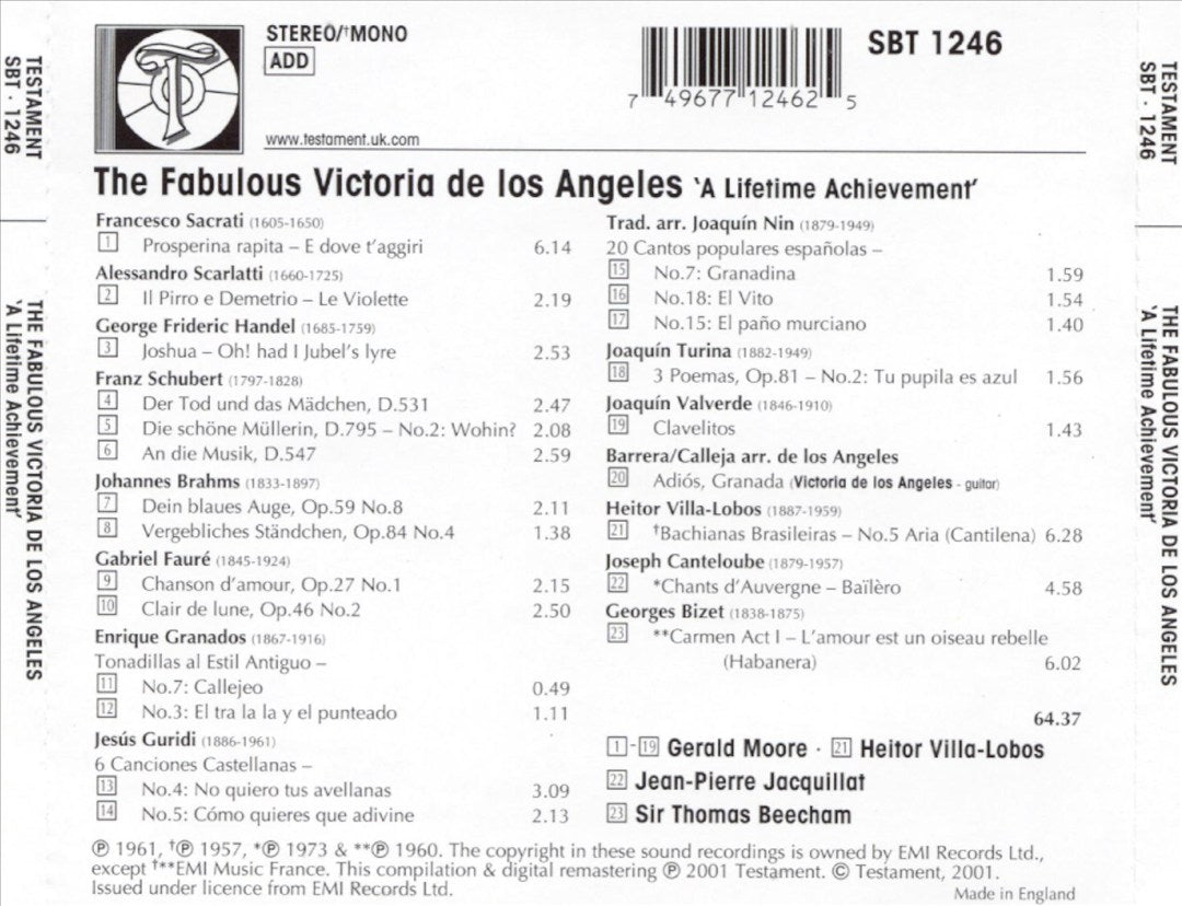 Fabulous Victoria de Los Angeles: A Lifetime Achievement cover art