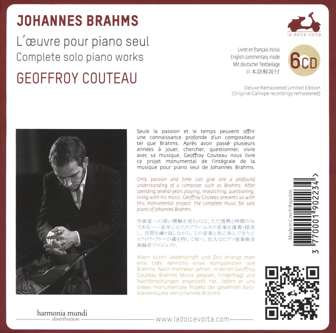 Brahms: L'Oeuvre pour Piano Seul cover art