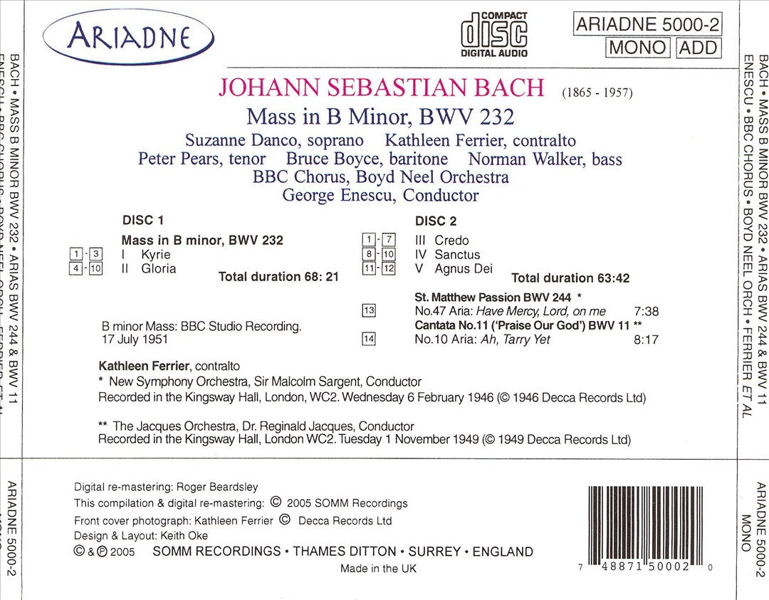 J.S. Bach: Mass in B minor cover art