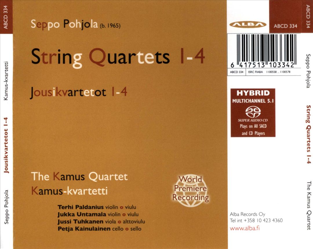 Seppo Pohjola: String Quartets cover art