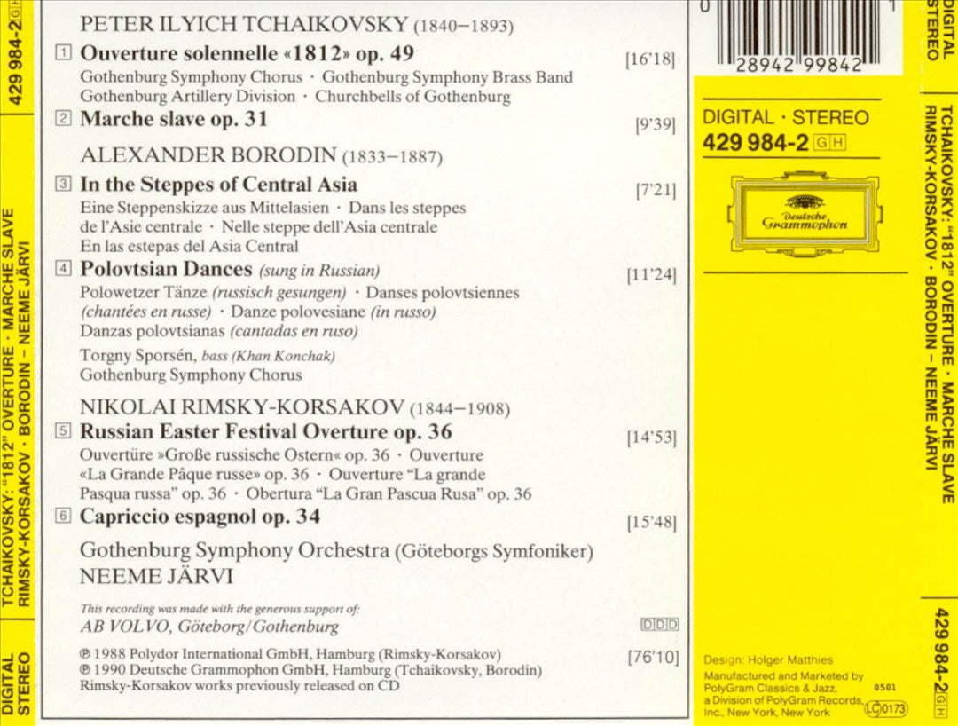 Tchaikovsky: Overture "1812"; Marche slave; Borodin: In the Steppes; Polovtsian Dances; Rimsky-Korsakov: Russian Easter; Capriccio cover art