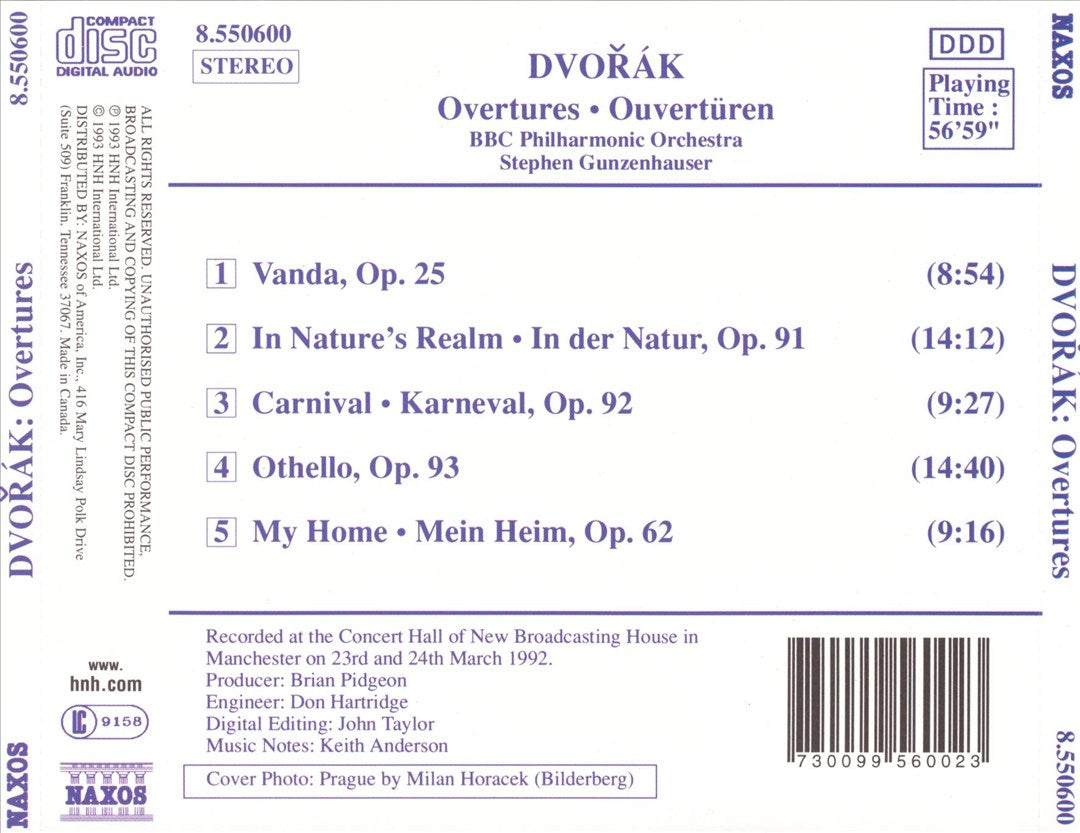 Dvorák: Overtures cover art