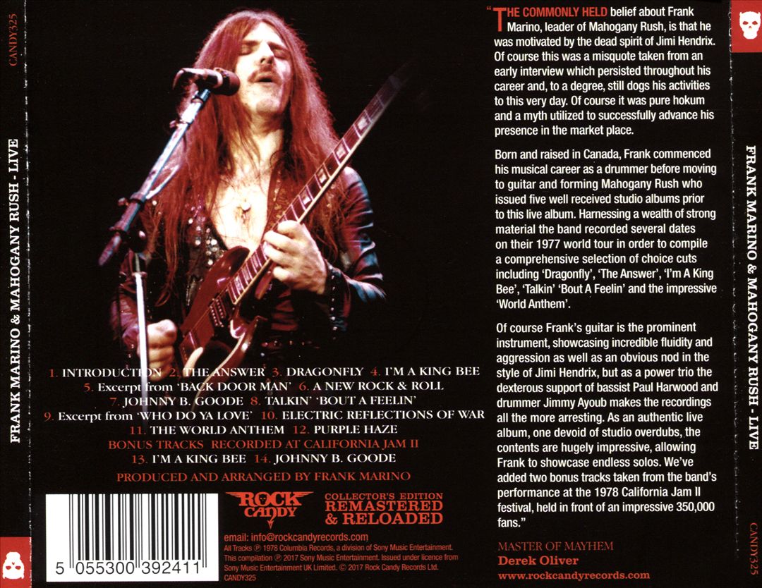 Mahogany Rush Live cover art