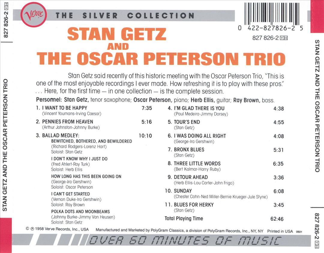 Stan Getz and the Oscar Peterson Trio cover art