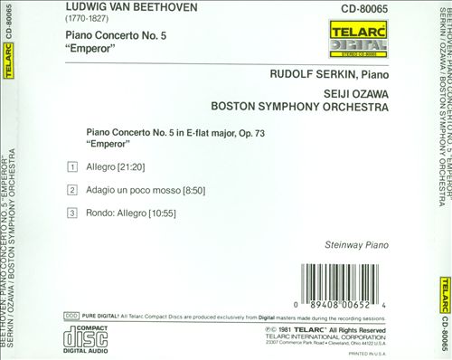 Beethoven: Piano Concerto No. 5 "Emperor" cover art