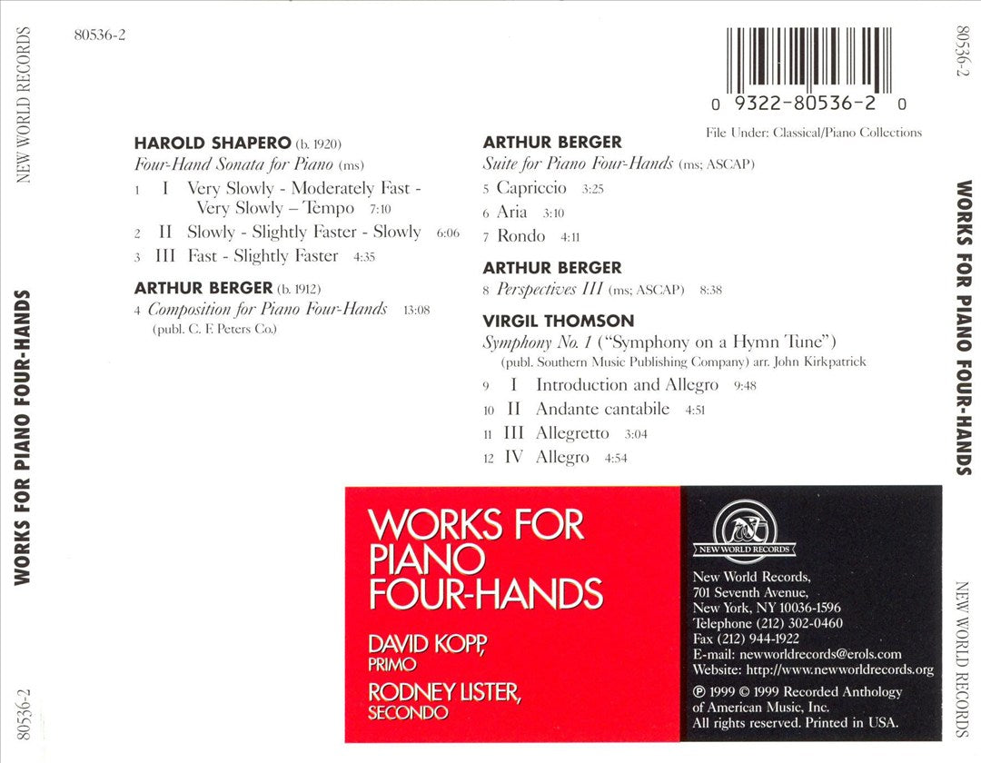Works for Piano Four-Hands cover art