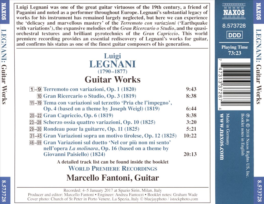Luigi Legnani: Guitar Works cover art