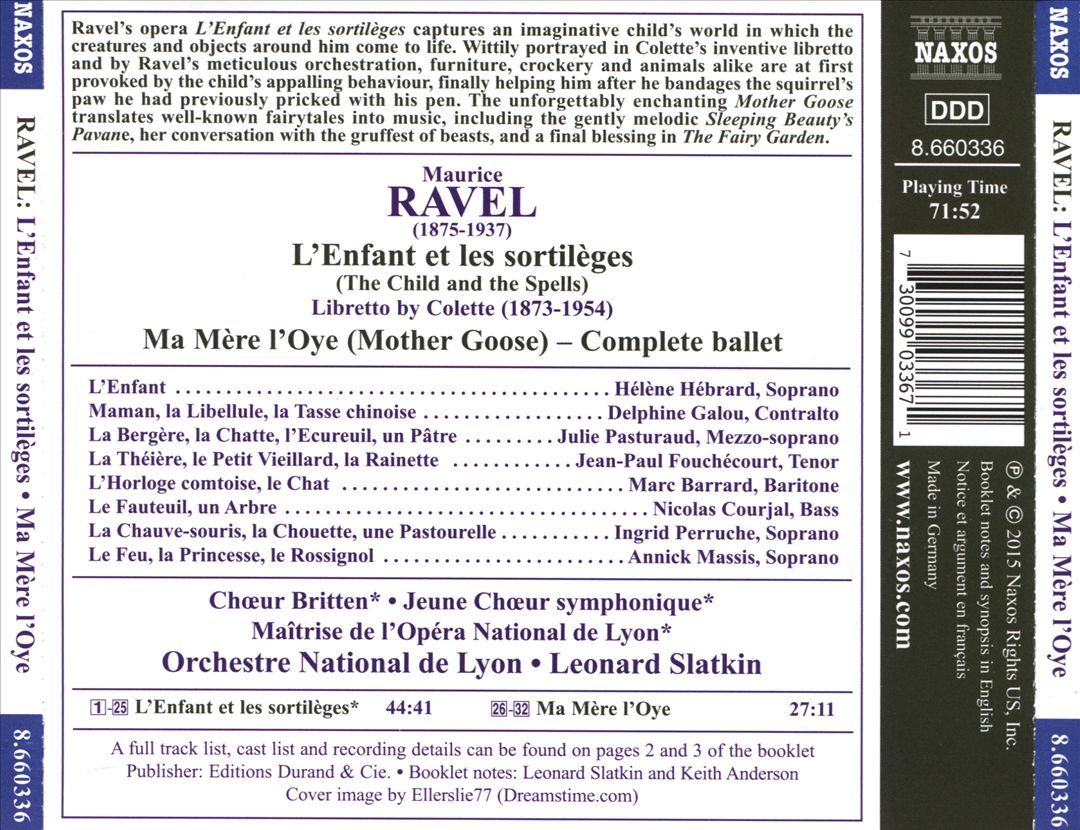 Ravel: L'Enfant et les Sortileges; Ma Mère l'Oye - Complete Ballet cover art