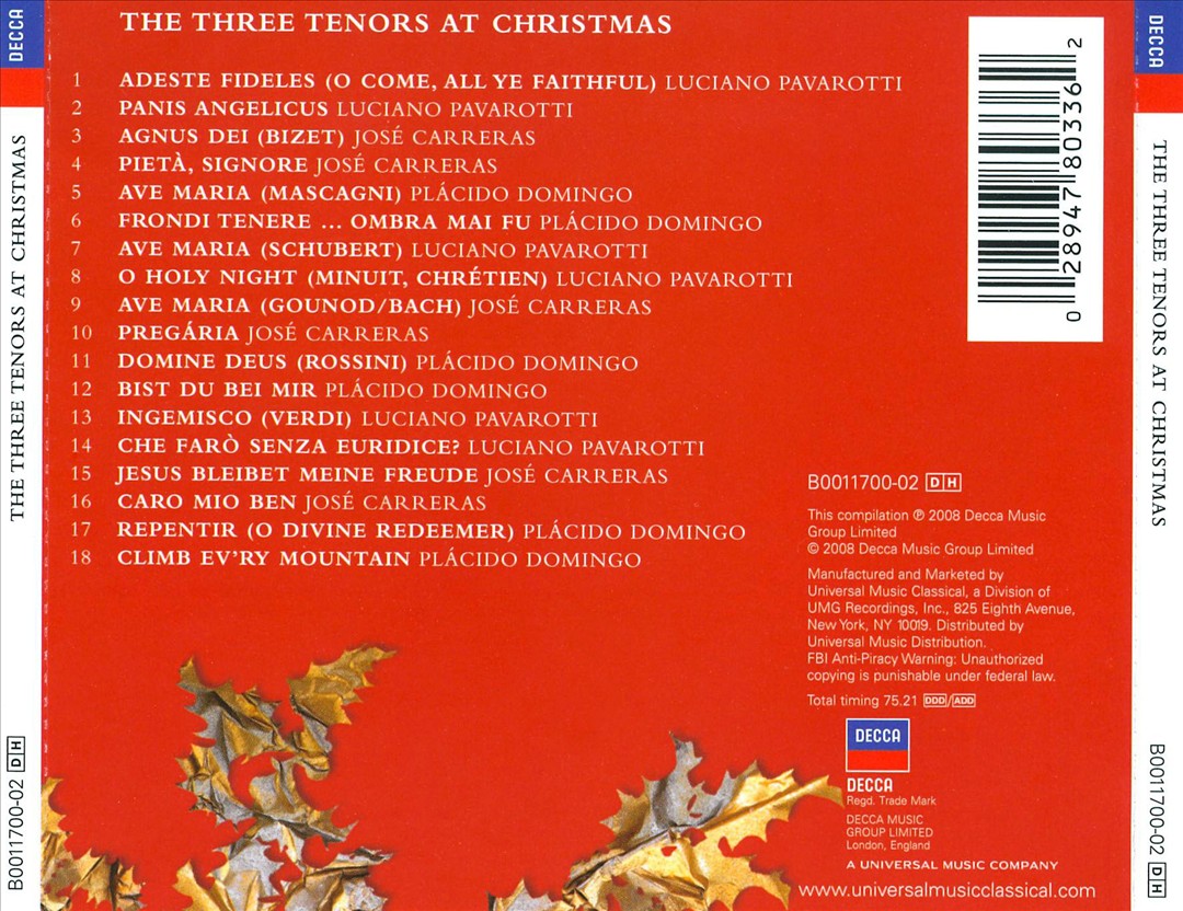 Three Tenors at Christmas [Universal] cover art