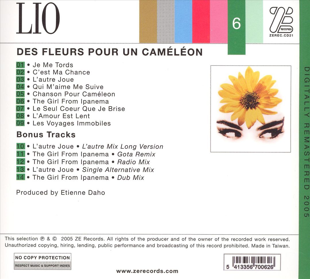 Des Fleurs Pour on Caméléon cover art