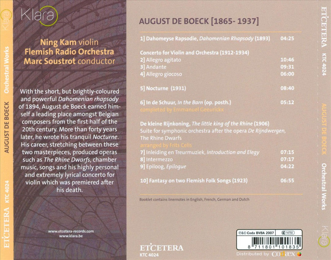 August De Boeck: Orchestral Works cover art
