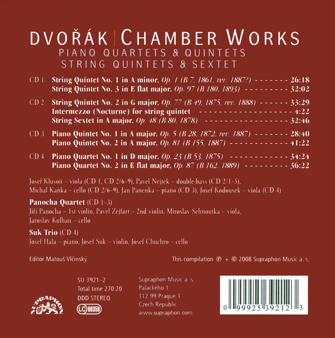Dvorák: Chamber Works cover art
