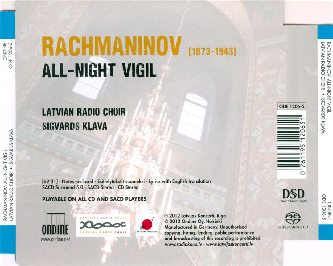 Rachmaninov: All-Night Vigil cover art