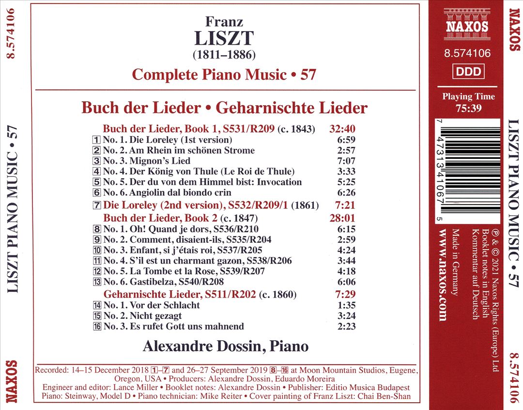 Liszt: Complete Piano, Vol. 57 - Buch der Lieder, Geharnischte Lieder cover art
