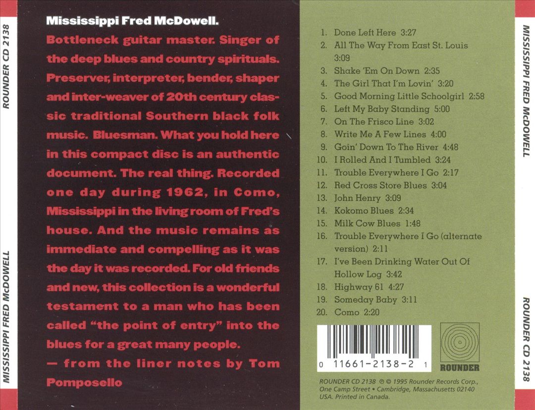 Mississippi Fred McDowell [Rounder] cover art