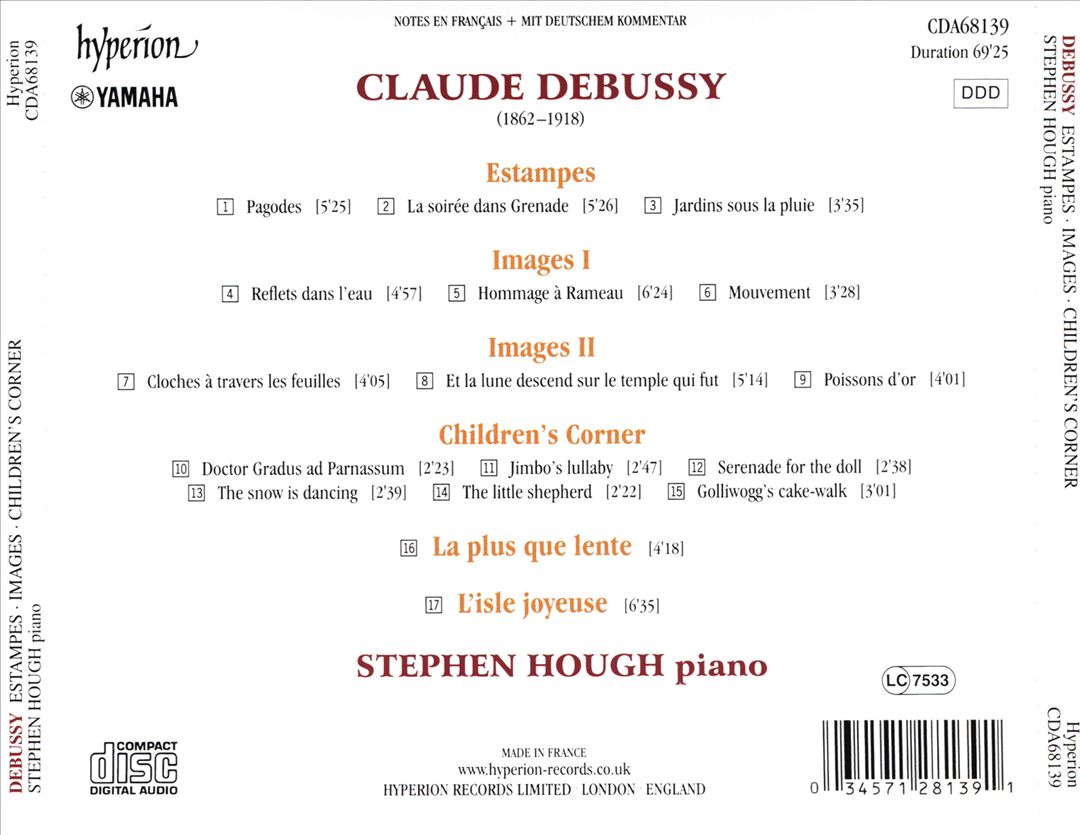 Debussy: La Plus que Lente; Children's Corner; Images I & II; L'Isle joyeuse; Estampes cover art
