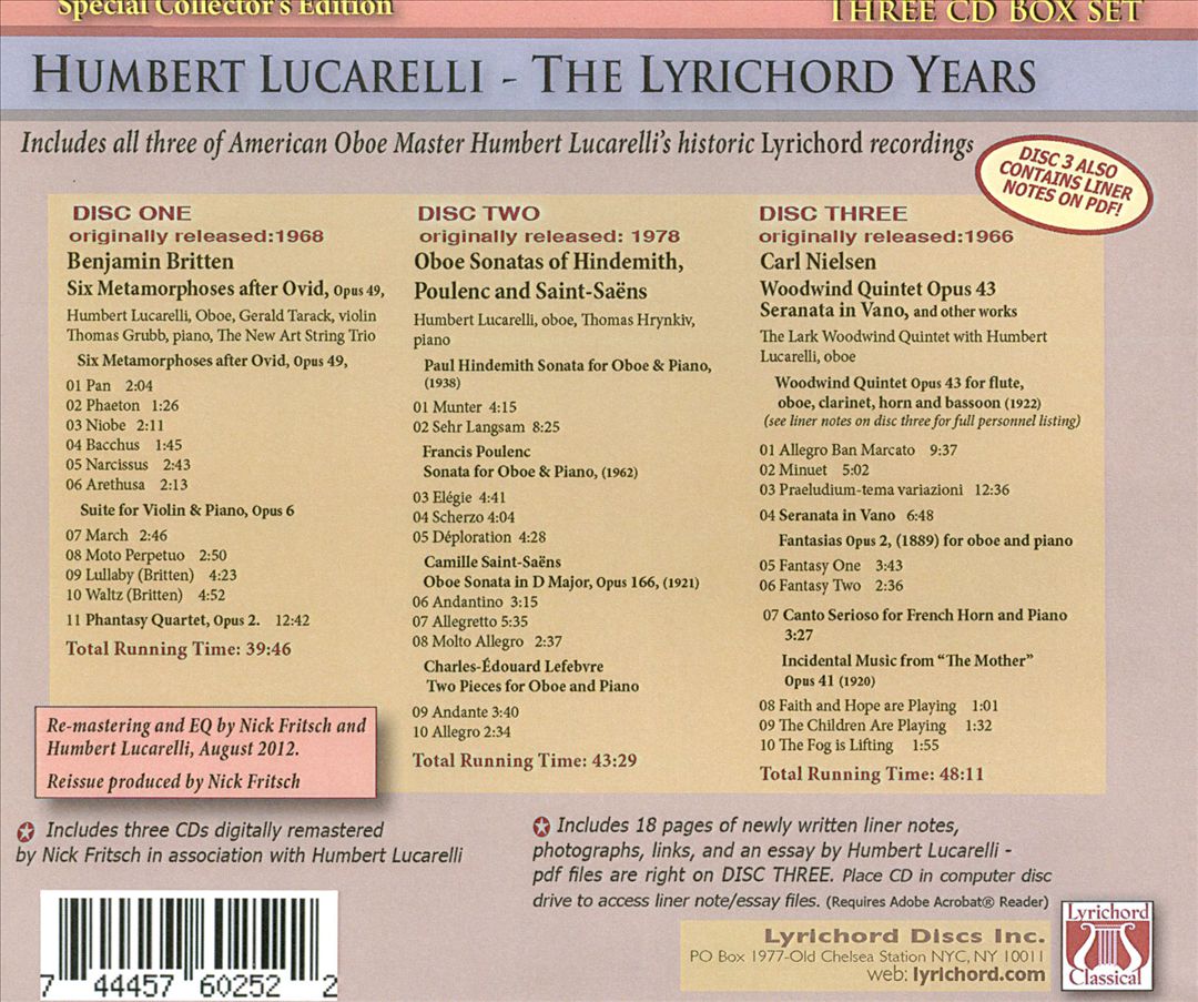 Master of the Oboe: The Lyrichord Years cover art
