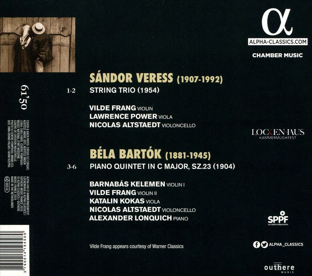 Veress: String Trio; Bartók: Piano Quintet cover art