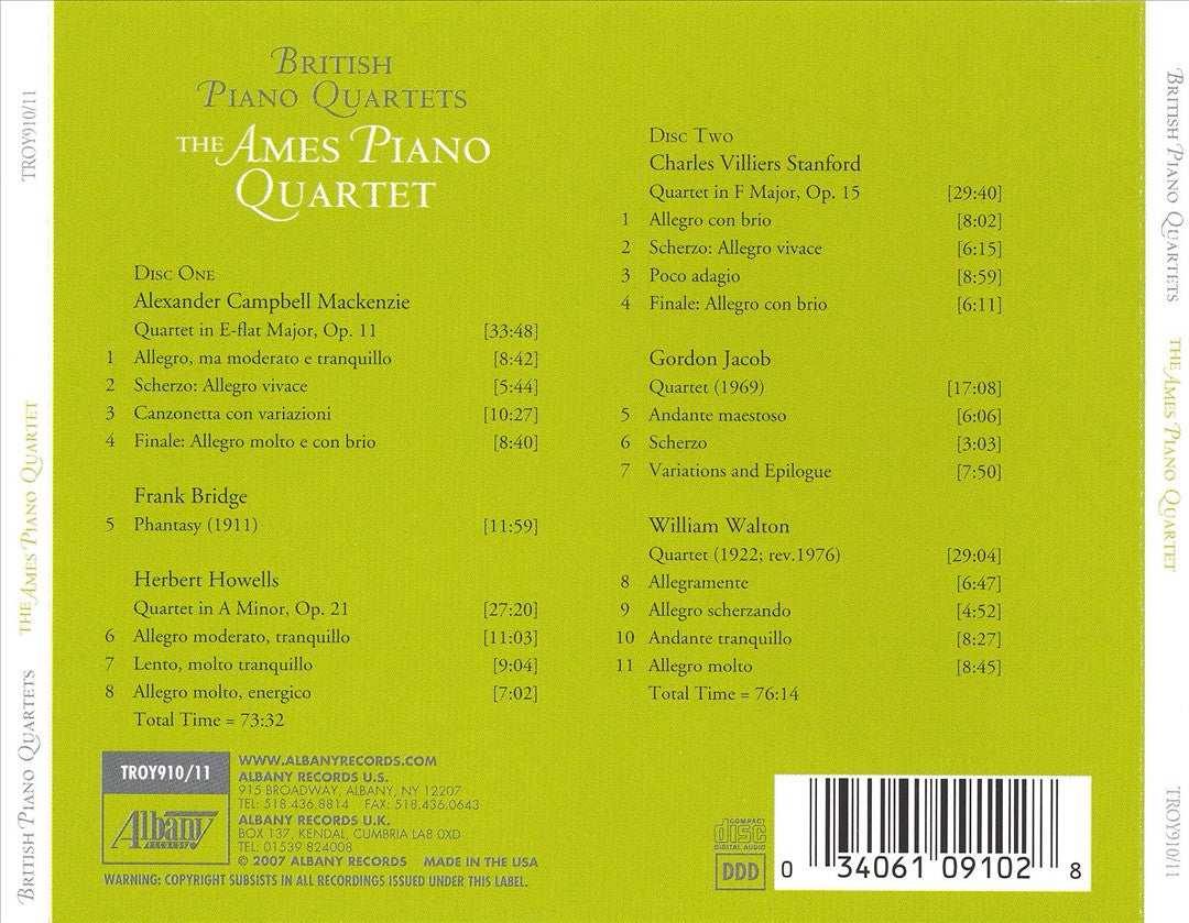 British Piano Quartets cover art