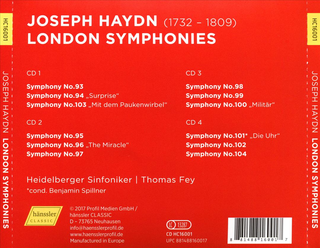Joseph Haydn: London Symphonies Nos. 93-104 cover art