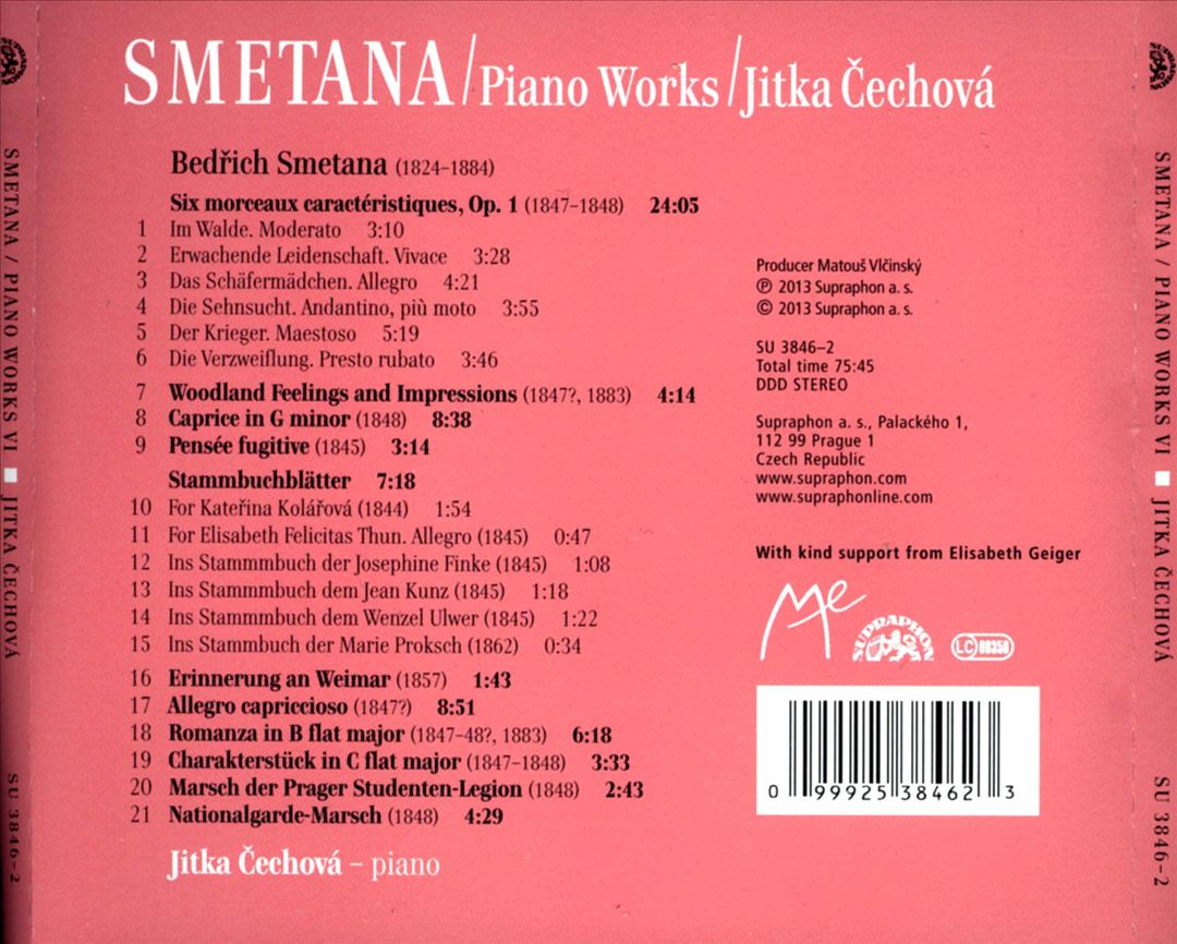 Smetana: Piano Works, Vol. 6 cover art