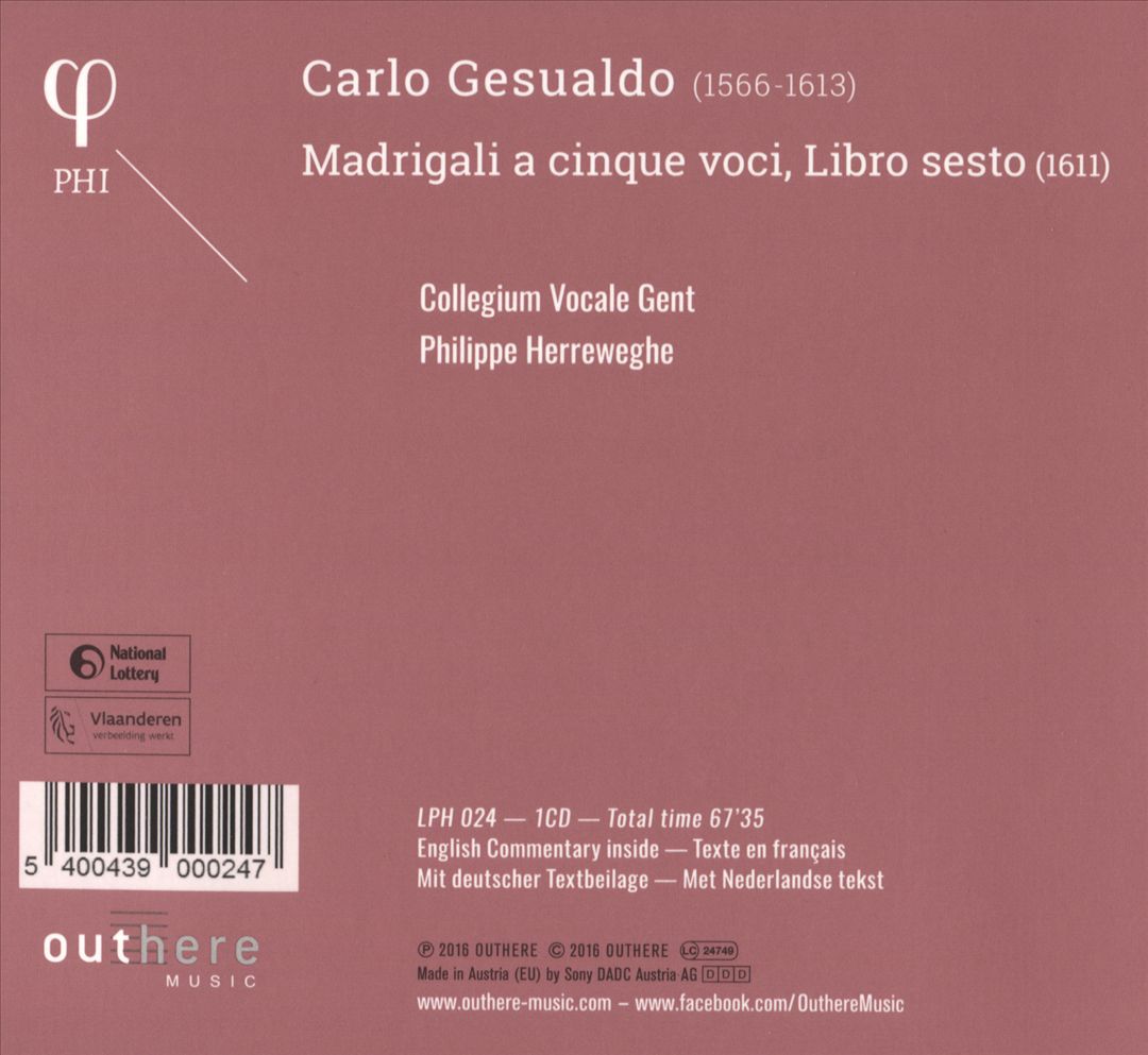 Carlo Gesualdo: O dolce mio tesoro cover art