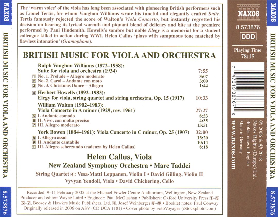 British Music for Viola and Orchestra cover art