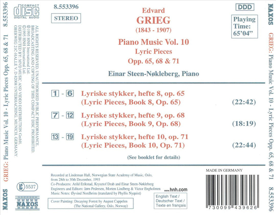 Grieg: Piano Music, Vol. 10 cover art