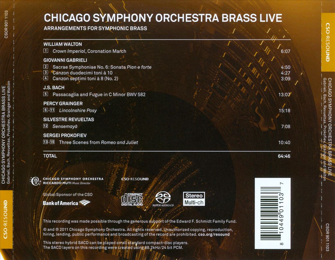 Chicago Symphony Orchestra Brass: Live cover art