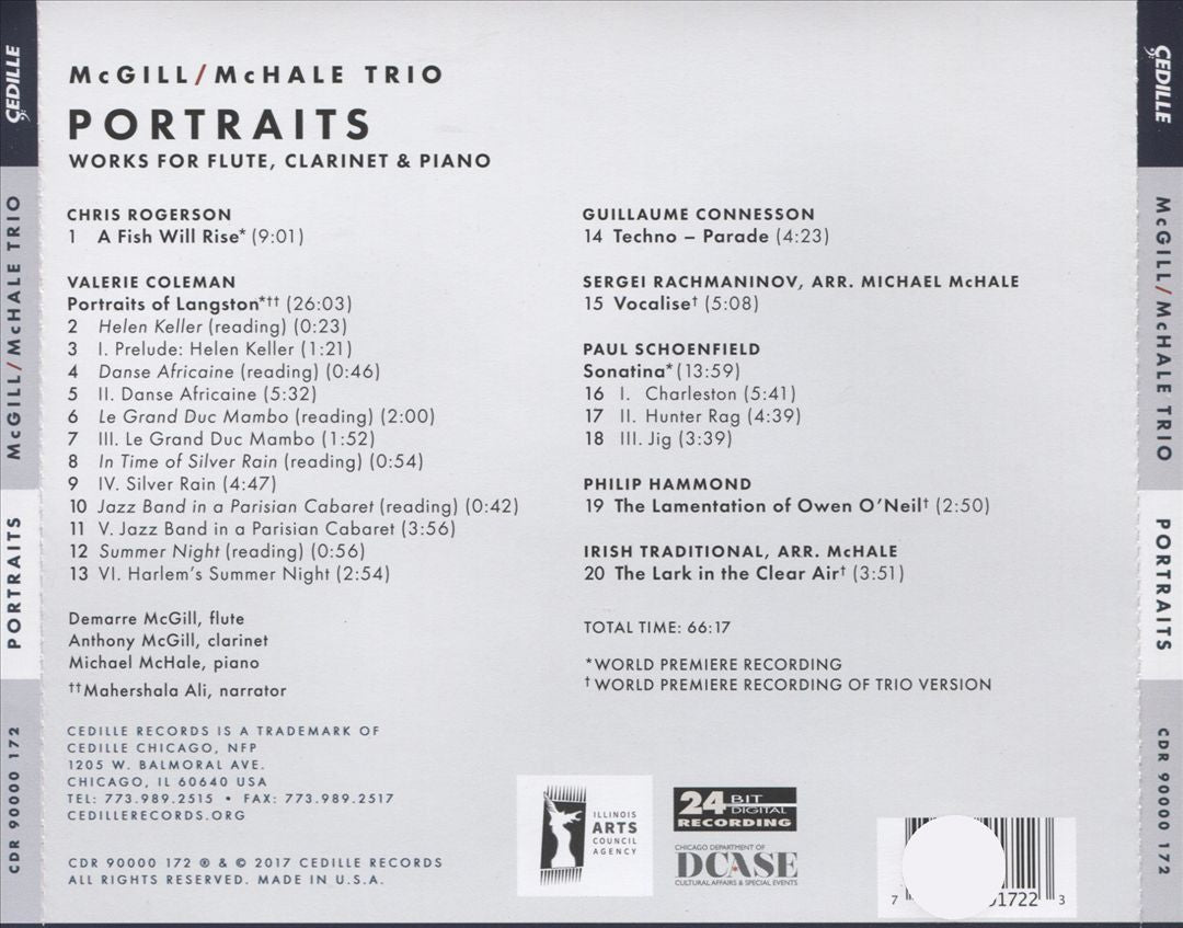 Portraits: Works for flute, clarinet & piano cover art