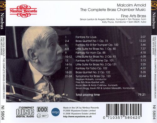 Malcolm Arnold: The Complete Brass Chamber Music cover art