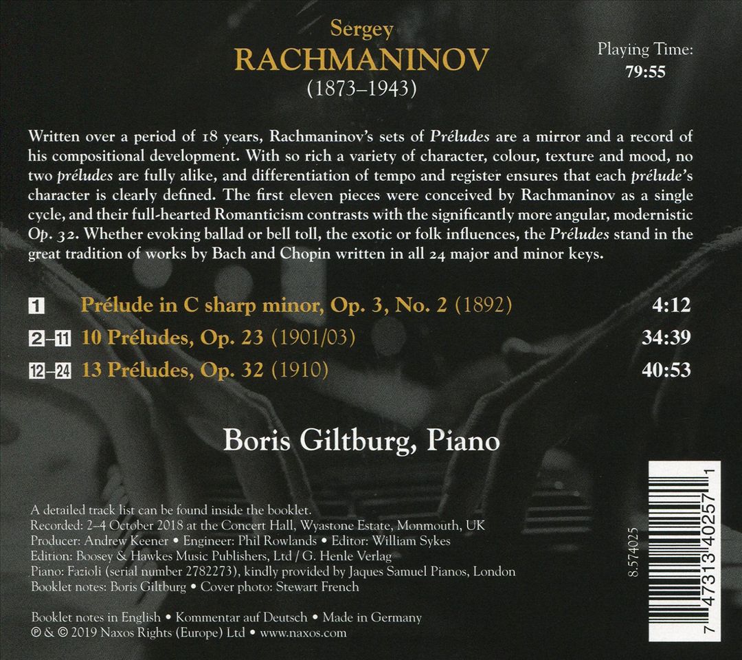 Rachmaninov: 24 Préludes cover art