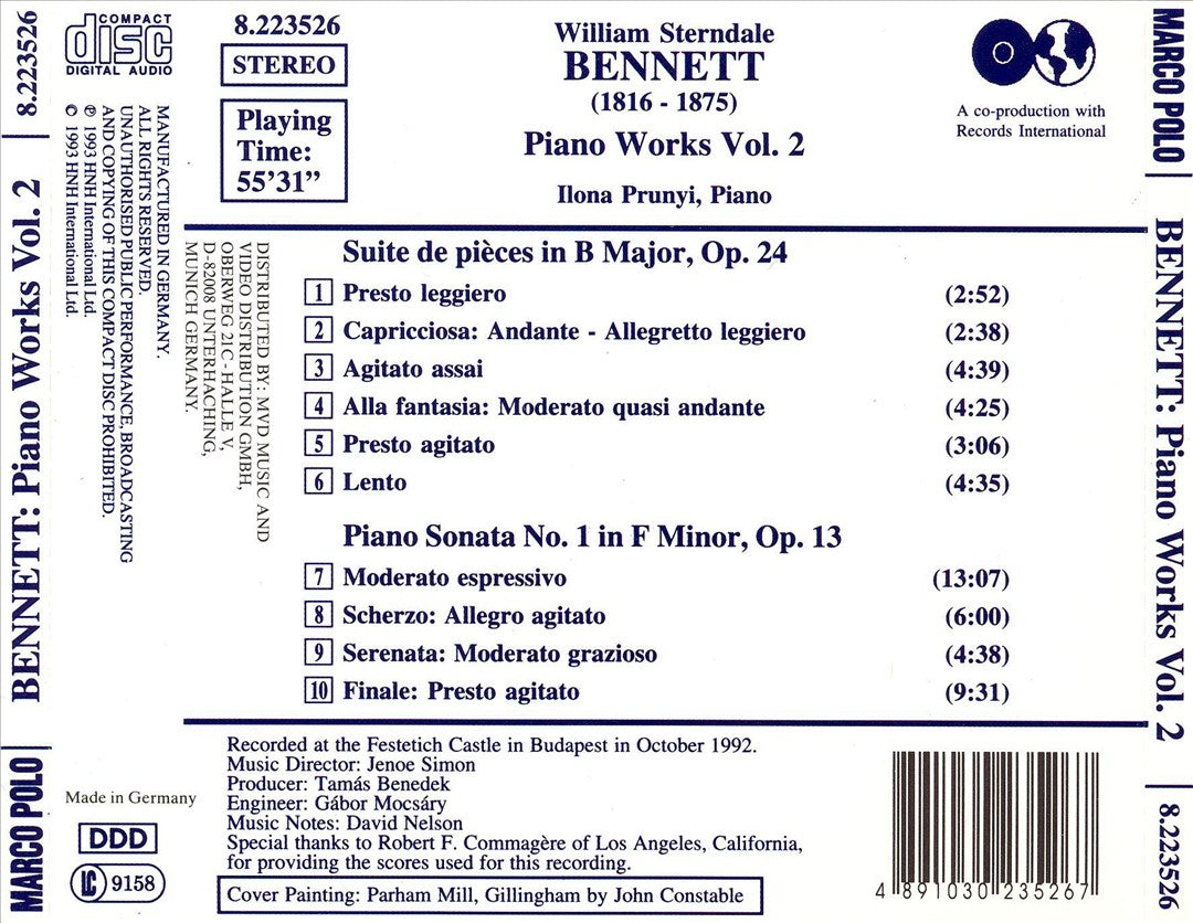 William Sterndale Bennett: Piano Works, Vol.2 cover art
