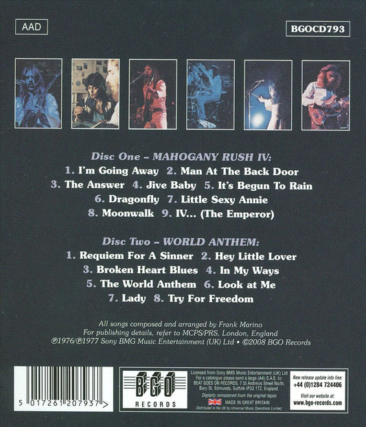 Mahogany Rush IV/World Anthem cover art