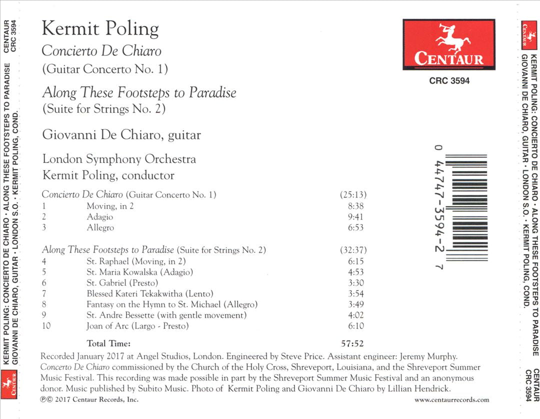 Kermit Poling: Concierto De Chiaro; Along These Footsteps to Paradise cover art