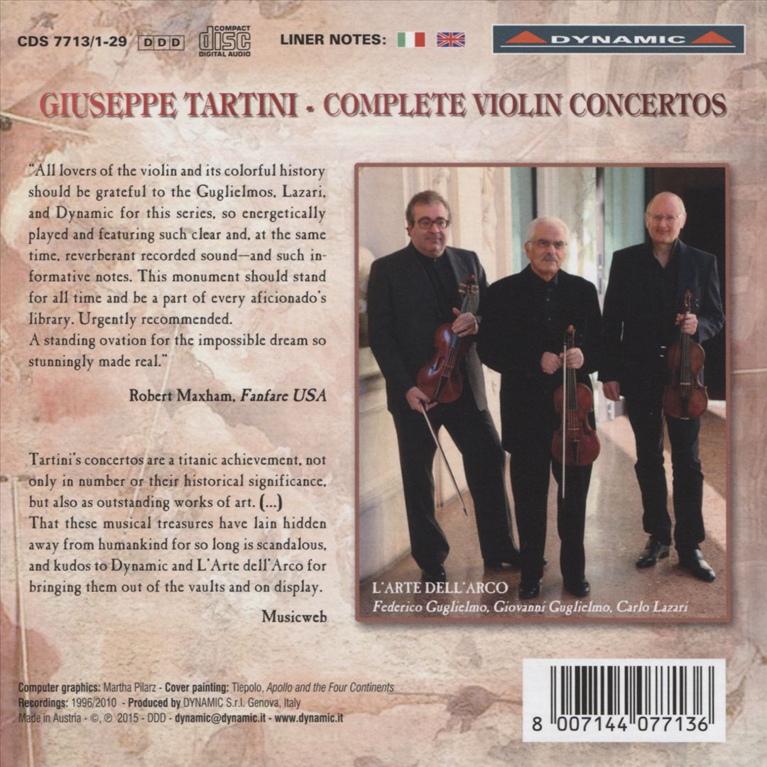 Giuseppi Tartini: Complete Violin Concertos cover art