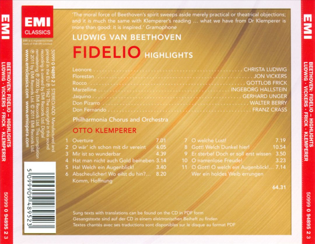 Beethoven: Fidelio [Highlights] cover art
