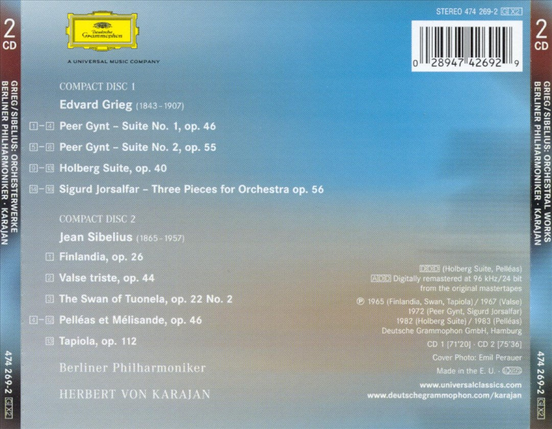 Karajan Conducts Grieg & Sibelius cover art