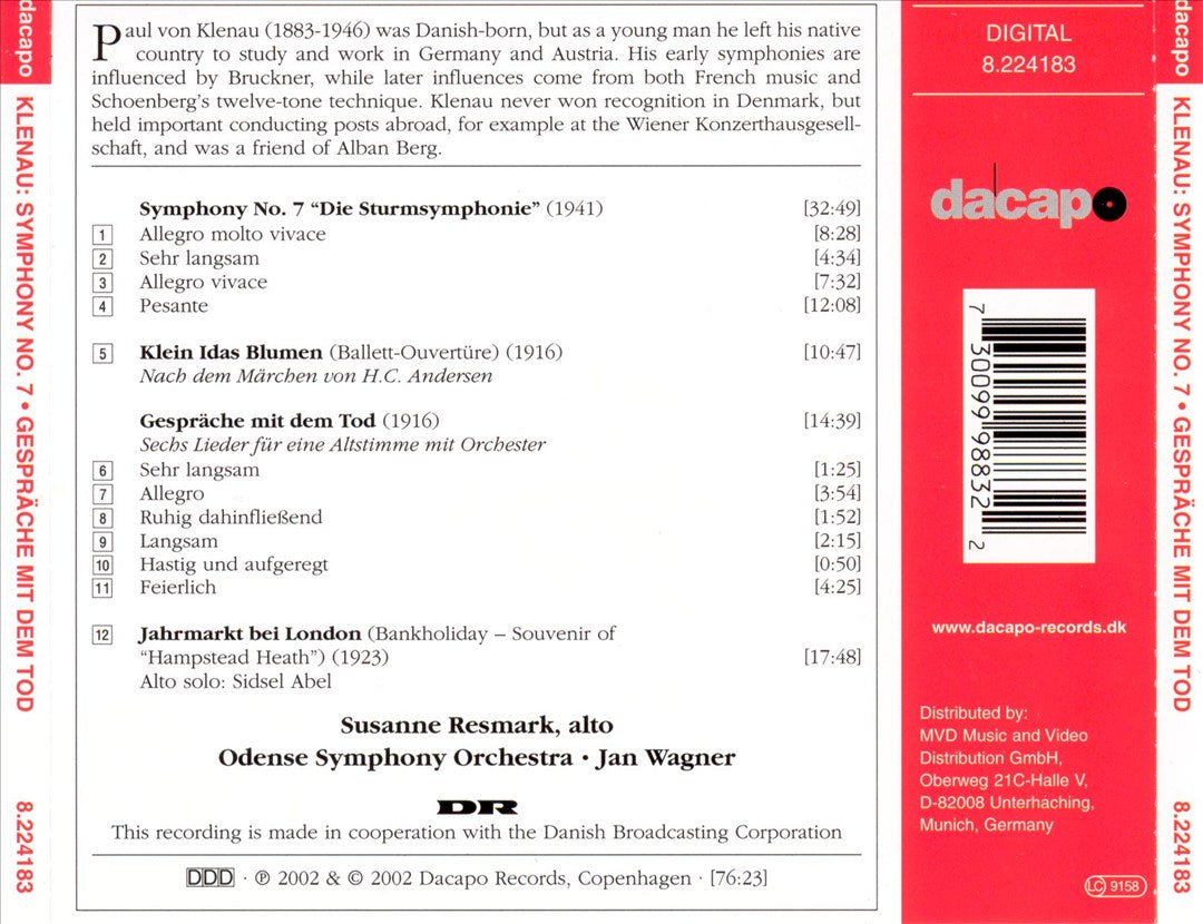 Paul von Klenau: Symphony No. 7; Gespräche mit dem Tod; etc. cover art
