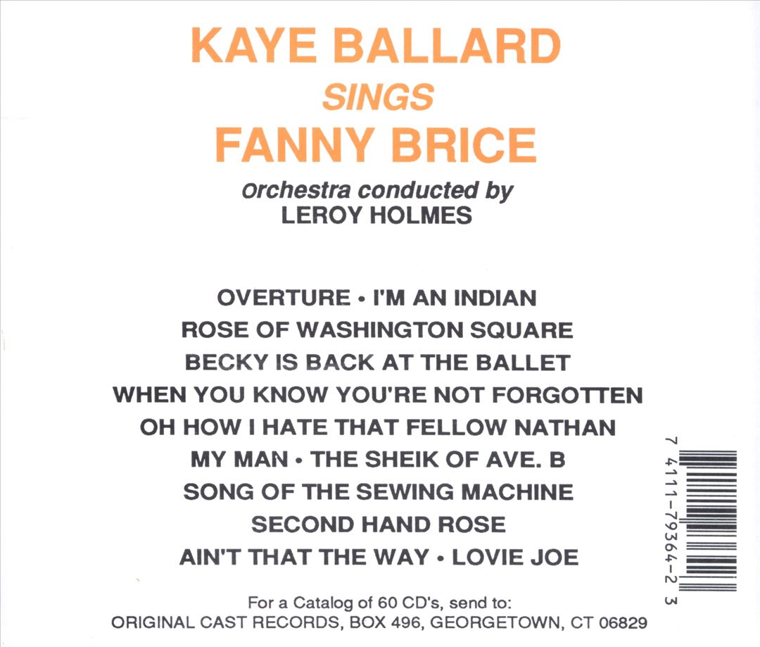 Sings Fanny Brice cover art
