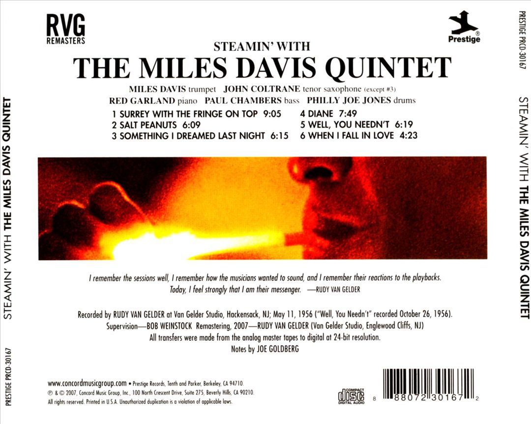 Steamin' with the Miles Davis Quintet cover art