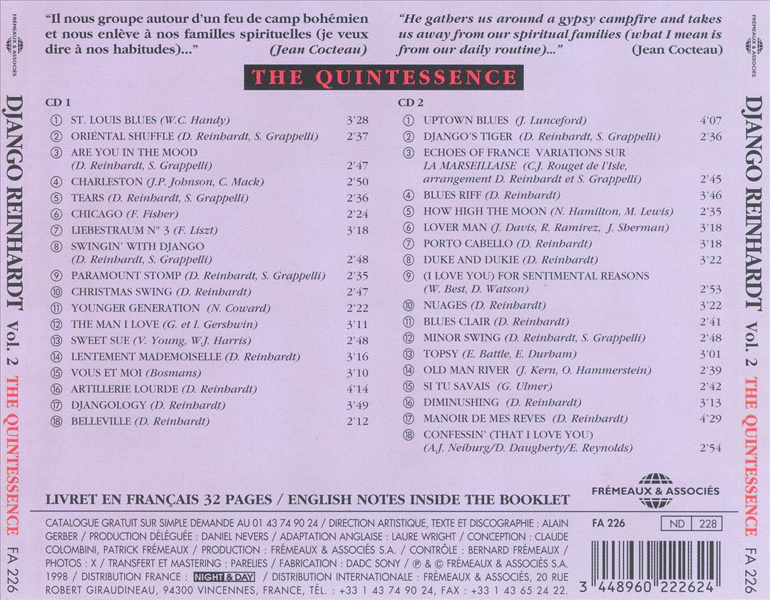 Quintessence, Vol. 2 Paris to Londres: 1935-1947 cover art