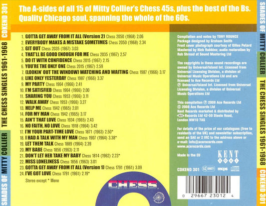 Shades of Mitty Collier: The Chess Singles 1961-1968 cover art